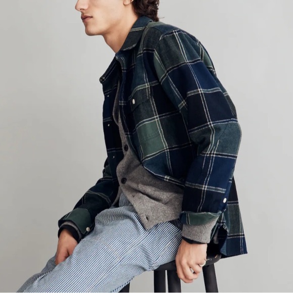 Madewell Flannel Mens XL Plaid Work Shirt Heavyweight Easy Fit Farmer Outdoors - Picture 10 of 11